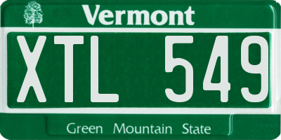 VT license plate XTL549