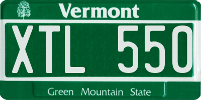 VT license plate XTL550