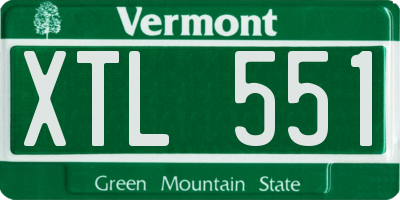VT license plate XTL551