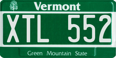VT license plate XTL552