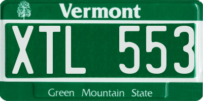 VT license plate XTL553