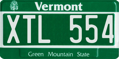 VT license plate XTL554