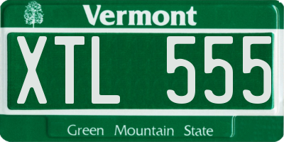 VT license plate XTL555