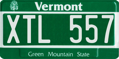 VT license plate XTL557