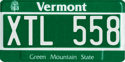 VT license plate XTL558