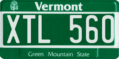 VT license plate XTL560