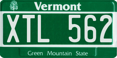 VT license plate XTL562