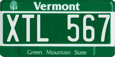 VT license plate XTL567