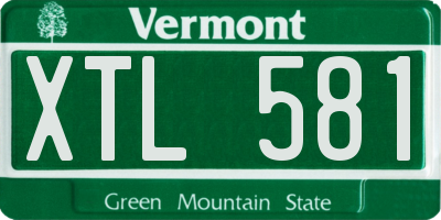 VT license plate XTL581