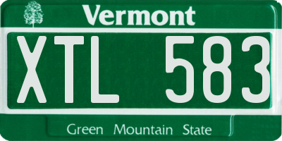 VT license plate XTL583
