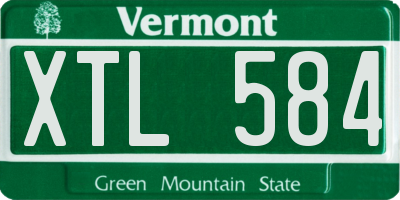 VT license plate XTL584