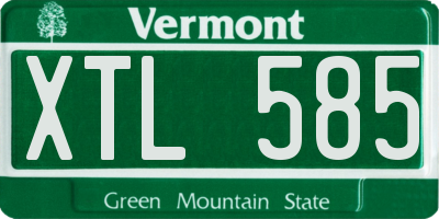 VT license plate XTL585