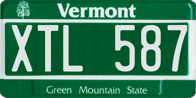 VT license plate XTL587