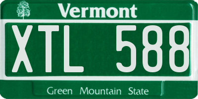 VT license plate XTL588
