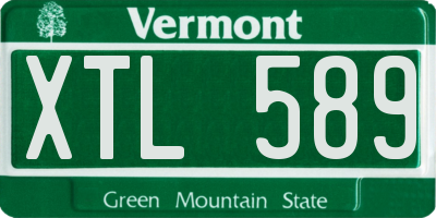 VT license plate XTL589