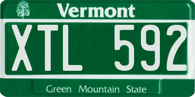 VT license plate XTL592