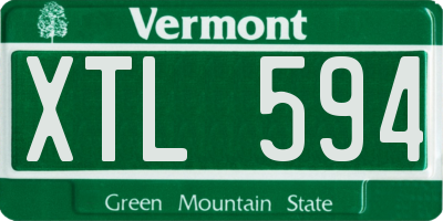VT license plate XTL594