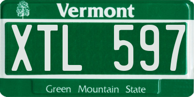 VT license plate XTL597