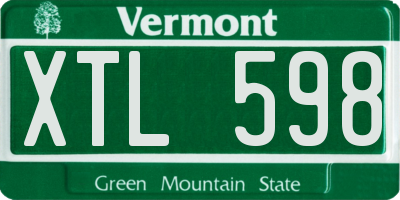 VT license plate XTL598