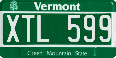 VT license plate XTL599