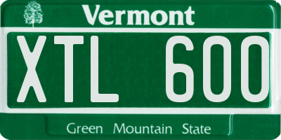 VT license plate XTL600