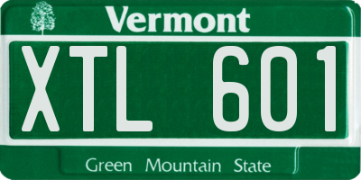 VT license plate XTL601