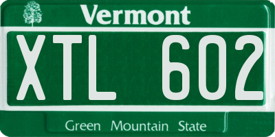 VT license plate XTL602