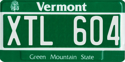 VT license plate XTL604
