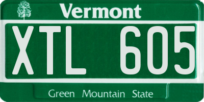 VT license plate XTL605