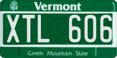 VT license plate XTL606