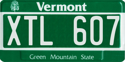 VT license plate XTL607