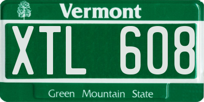 VT license plate XTL608