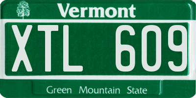VT license plate XTL609