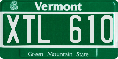 VT license plate XTL610