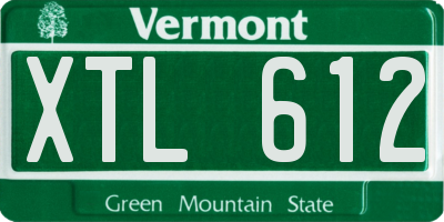 VT license plate XTL612