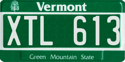 VT license plate XTL613