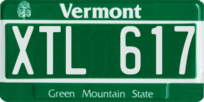 VT license plate XTL617