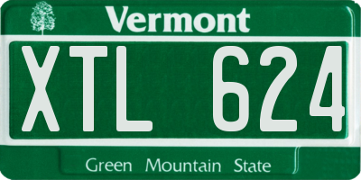 VT license plate XTL624