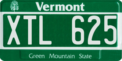 VT license plate XTL625
