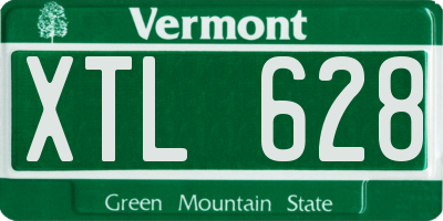 VT license plate XTL628