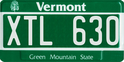 VT license plate XTL630
