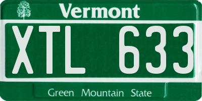 VT license plate XTL633