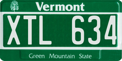 VT license plate XTL634