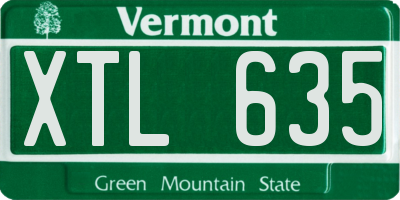 VT license plate XTL635