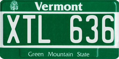 VT license plate XTL636