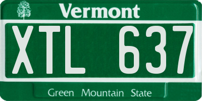 VT license plate XTL637