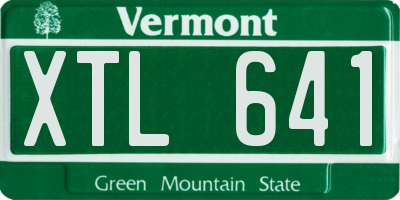 VT license plate XTL641