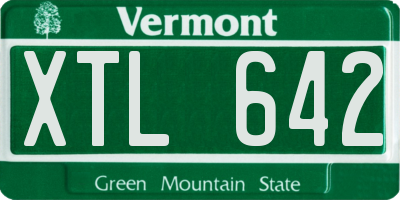 VT license plate XTL642