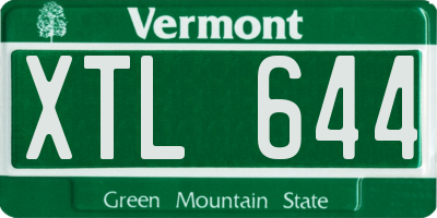 VT license plate XTL644