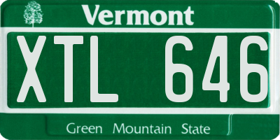 VT license plate XTL646